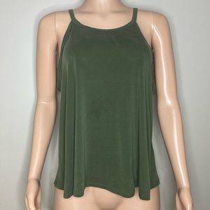 M. Fasis Hunter Green Laced Back Tank Top Size L
